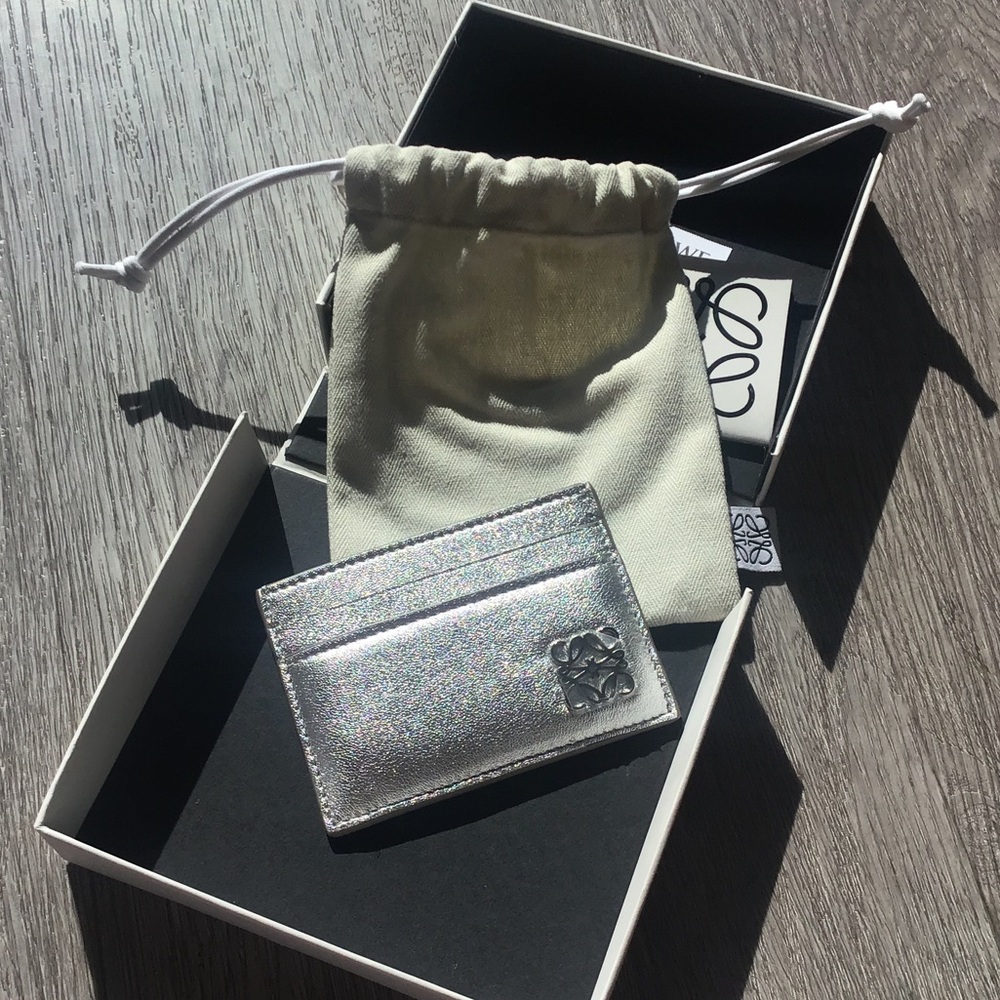 Loewe Shimmering Silver Card Holder